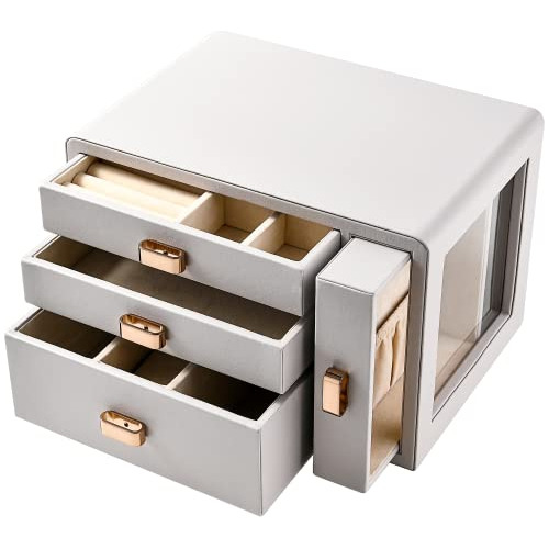 Shanik 4-drawer Jewelry Box For Women With Faux Leather Exte