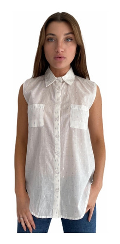 Camisa Sin Mangas Con Detalles Lurex Alert- Kout Mujer