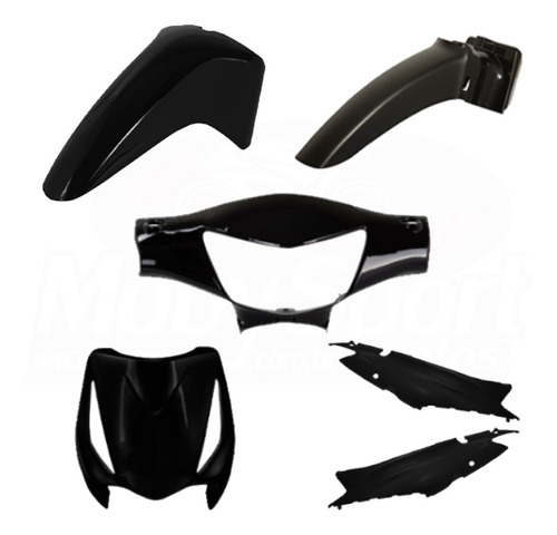 Kit Carenagem Honda Biz 125 Preto 05/10 Melc 3k3001