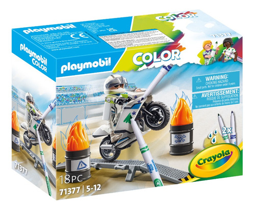 Figura Playmobil Color 71377 Moto Crayola 18 Piezas 