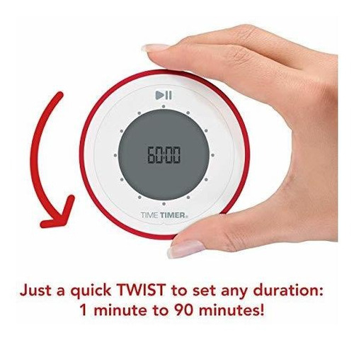 Time Timer Twist Reloj Digital De Cuenta Atrás De 90 Minutos