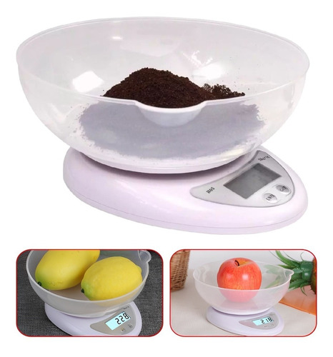 Balança Digital Para Cozinha Barista Cafe 10kg Com Tigela Capacidade máxima 10 g Cor Branco