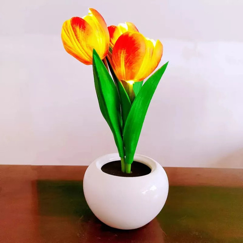 Lámpara De Mesita De Noche Con Luz Led Tulip