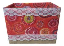 Comprar Cajas Forradas Tela Arpillera Encaje Decoración Artesanal