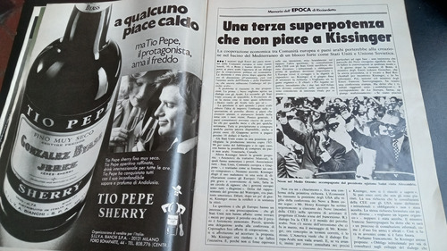 Revista Italiana Epoca 1238 Ajedrez Karpov Neruda 1974 29/6 (Usado)