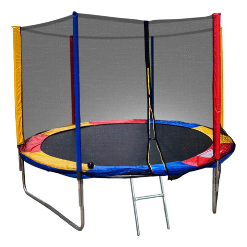 Cama Elástica Completa Trampolim 2,44m Lona Black Molas Escada Tela De Proteção Com Zíper All Pula Pula