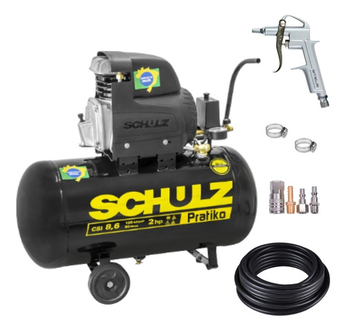 Compressor De Ar Csi8 Schulz  50l + Mangueira E Kit Engate