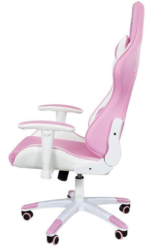 Imagem 8 de 10 de Cadeira Gamer Mx5 Giratoria Branco E Rosa - Mymax