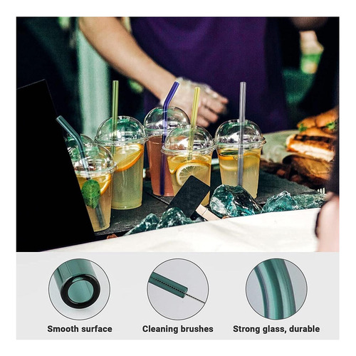 8 Pcs Reutilable Glass Streds, Canudos De Bebidas Ecológicas