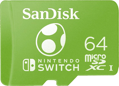 Tarjeta de Memoria Microsd 64gb Sandisk Microsdxc Uhs-i Para Nintendo Switch Yoshi