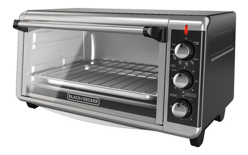Imagen 2 de 4 de Horno de mesa eléctrico Black+Decker TO3250XSB plateado/negro 120V
