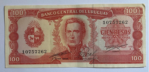 Billete Uruguay 100 Pesos 1967, 7a3 Rotondaro, Bu07