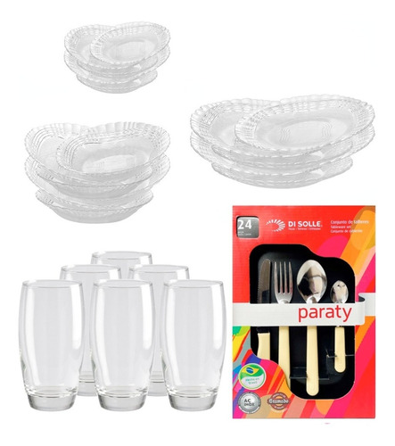 Set Cubiertos Platos Vasos X48 Wheaton Carol