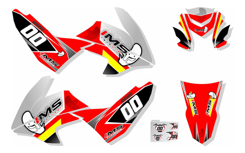 Kit Adesivo Moto Cross Trilha Nxr Bros 160 Ims Lm126