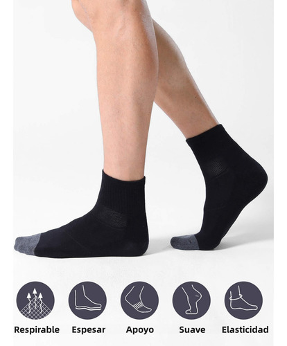 6 Pares Calcetines Deportivos Antideslizantes Largos Algodón