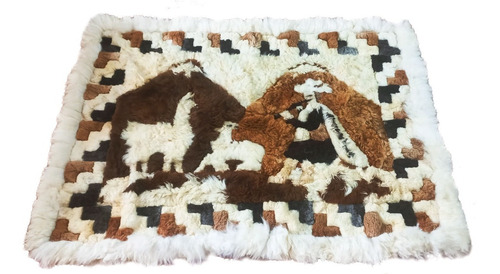 Remate! Alfombra De Piel De Alpaca Tradicional Nueva 153x115