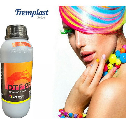 Tinta Dtf Cromajet 1 Litro C - M - Y - K - B - Fremplast Tinta Black - Preto
