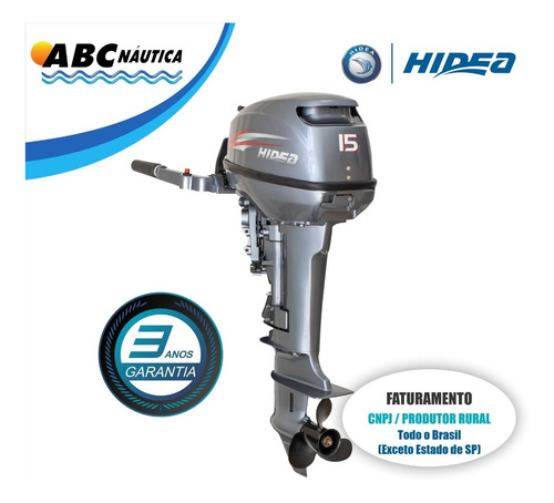 Motor De Popa 15hp Hidea Rabeta Longa Leia Anúncio