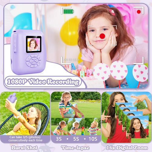 Camara Para Ninos, Impresion Instantanea, Regalos De Cumplea