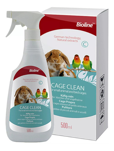 Bioline Limpiador De Jaulas Roedores, Aves Cage Clean 500 Ml