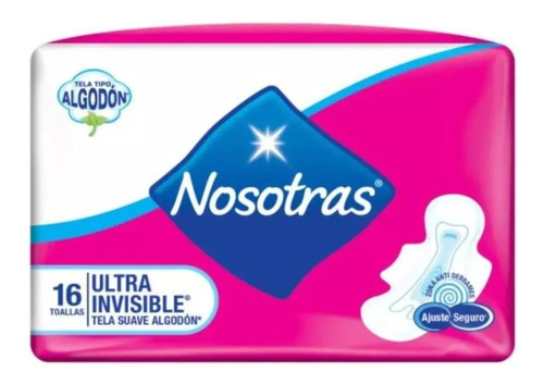 Toallas Nosotras Ultra Invisible Suave Tipo Algodón 16un