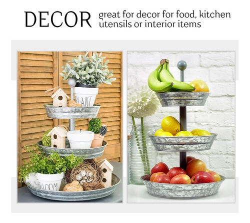 3 Niveles Siring Galvanized Metal Cocina Cansada Stand De De