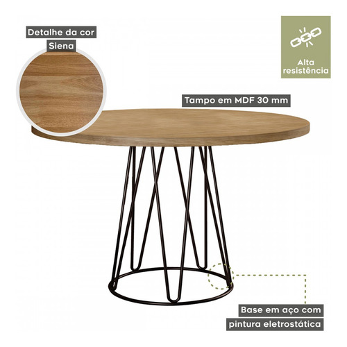 Mesa De Jantar Dubai 4 Lugares Linho Cinza Claro/preto