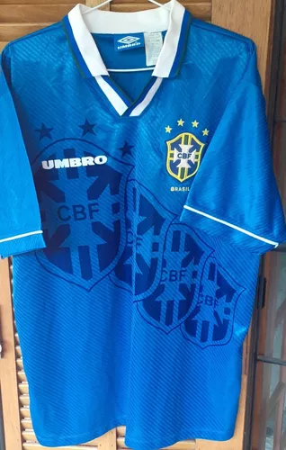 Camisa Selecao Brasil Umbro 1994 Azul De Jogo - Escorrega o Preço