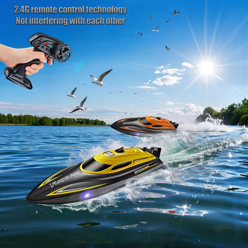 Barco A Control Remoto 812 Morado Con 2 Baterías Recargables Color Personaje