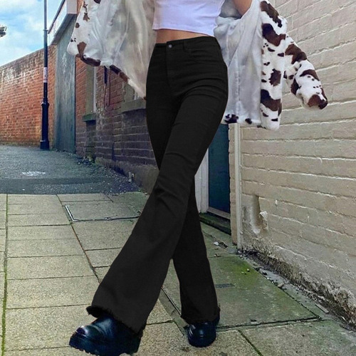 L Pantalones De Mujer Moda Casual Cremallera Fly Plus Size F