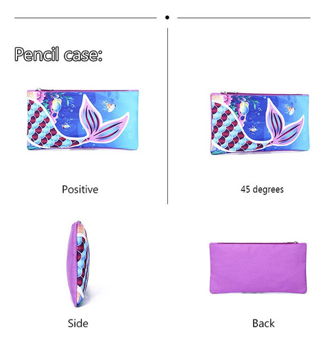 Mochila De Sirena Para Niñas Con Lonchera Lapicera