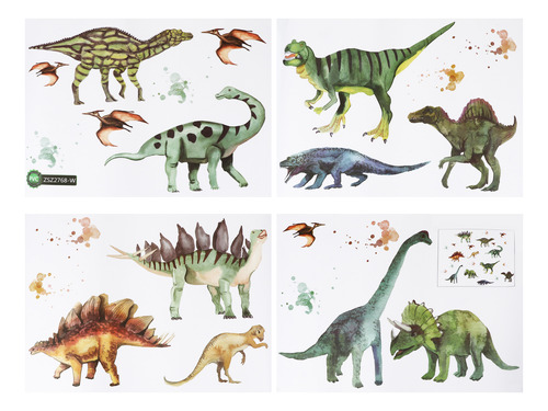 Adhesivo De Pared Portátil Con Diseño De Dinosaurio, Dinosau