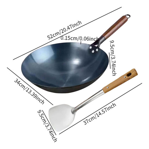 Sartén Wok Wok De Hierro Wok Para Cocinar A Gas Wok 34 Cm