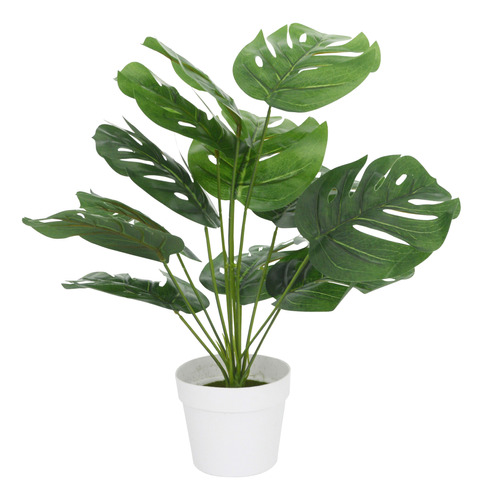 Planta Monstera Deliciosa Artificial Macetero Plástico 35cm