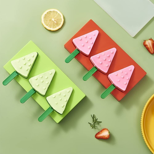 Aleissi Molde Paleta Hielo Incluye Palito Y Tapa Fig Color Sandía verde