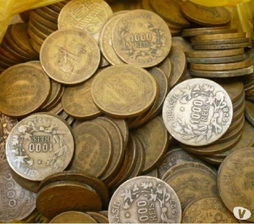 Lote 20  Vinte Moedas Antigas 1000 Réis 1927 Fazer Alianças