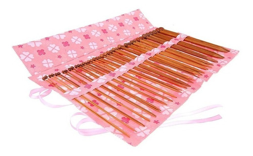 Imagen 9 de 9 de Set De 36 Palillos Rectos De Bambu Para Tejer - 35cm