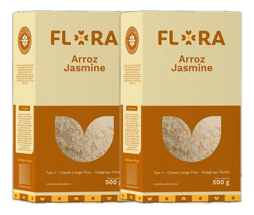 Kit 2x: Arroz Jasmine Flora 500g