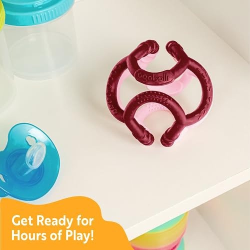 Ogobolli Gummi Teether Ring Textured Sensory Ball Toy F...
