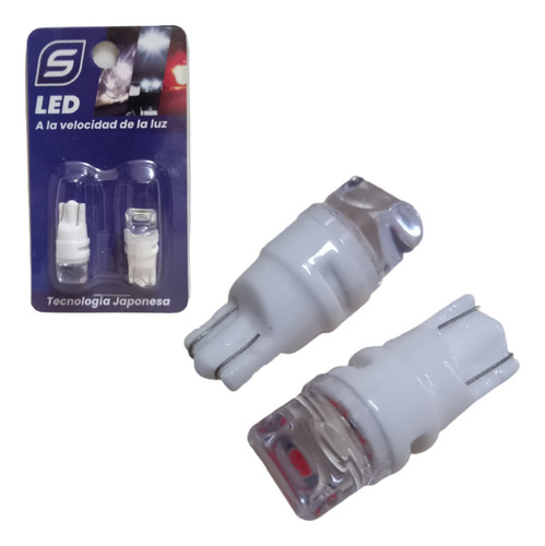 Bombillo Muelita T10 3 Led Luz Roja 12v Carro Moro Camion