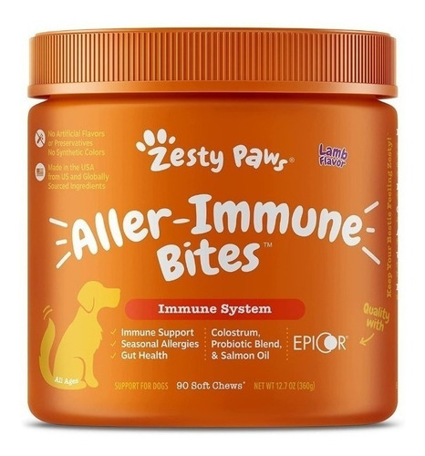 Zesty Paws Aller-immune Perros Soporte Inmune Alergias 