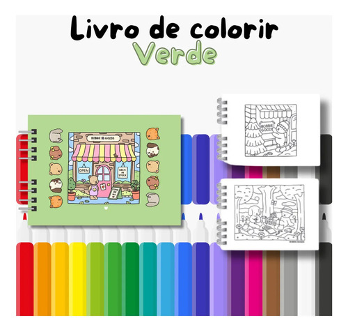 Libro De Colorear Antiestrés Bobbie Goods De Papel Verde De