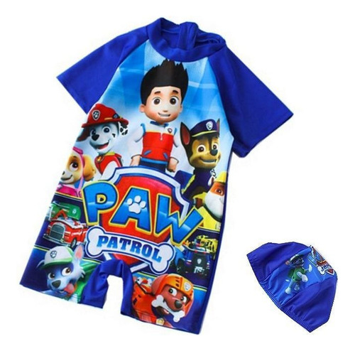 Bañador Infantil Patrulla Canina Con Gorro 1