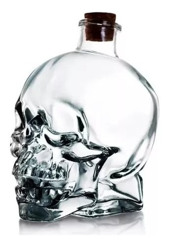 Botella Calavera Vidrio Craneo Vodka Whisky 17 Cm Alto 750ml