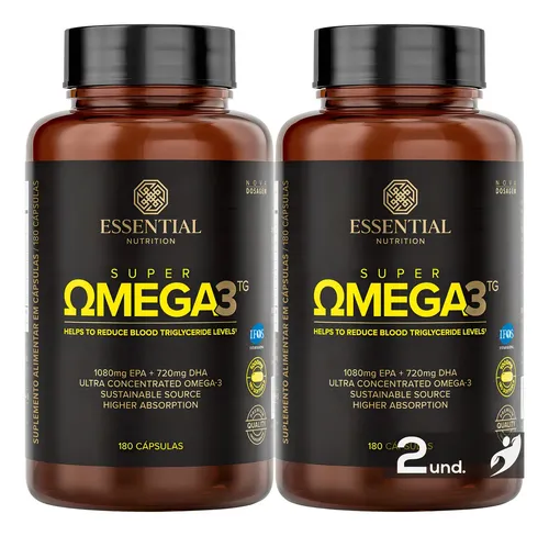 Kit 2 Super Ômega 3 TG Essential Nutrition 180 Cápsulas