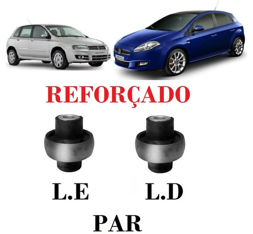 Kit 2 Bucha Traseira Da Bandeja Dianteira Fiat Bravo Stilo