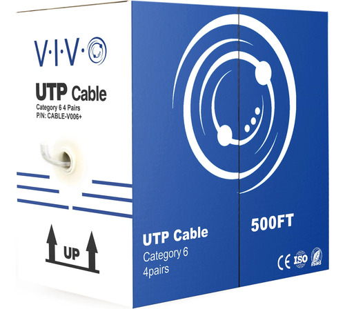 Vivo 500 Pies A Granel Cat6, Cable Ethernet Cca, 23 Awg, Caj