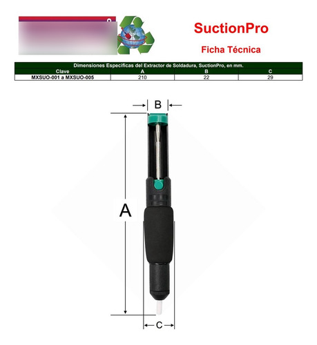 Bomba Desoldadora, Mxsuo-004, 4pzas, Extractor Manual De Sol