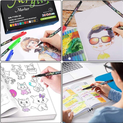 Lápiz De Color Acrílico Kit De Pintura De 36 Colores Plumone