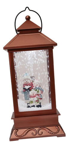 Farol Navideño Con Forma De Bola De Nieve Con Iluminación Mu